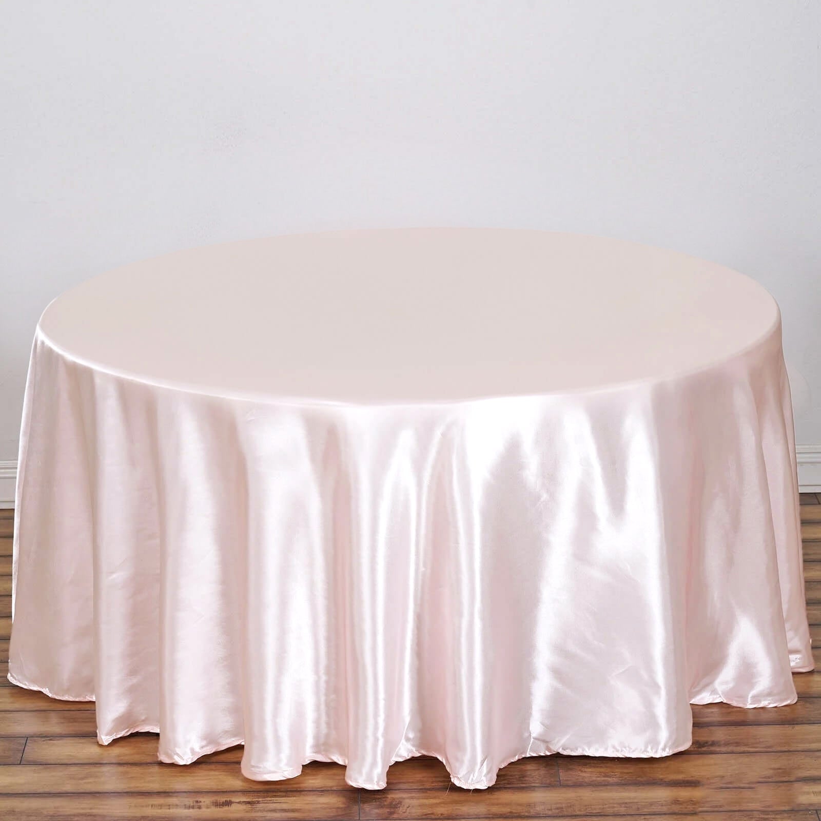 Satin 108" Round Tablecloth Blush - Smooth and Lustrous Table Cover - Linen Luxes