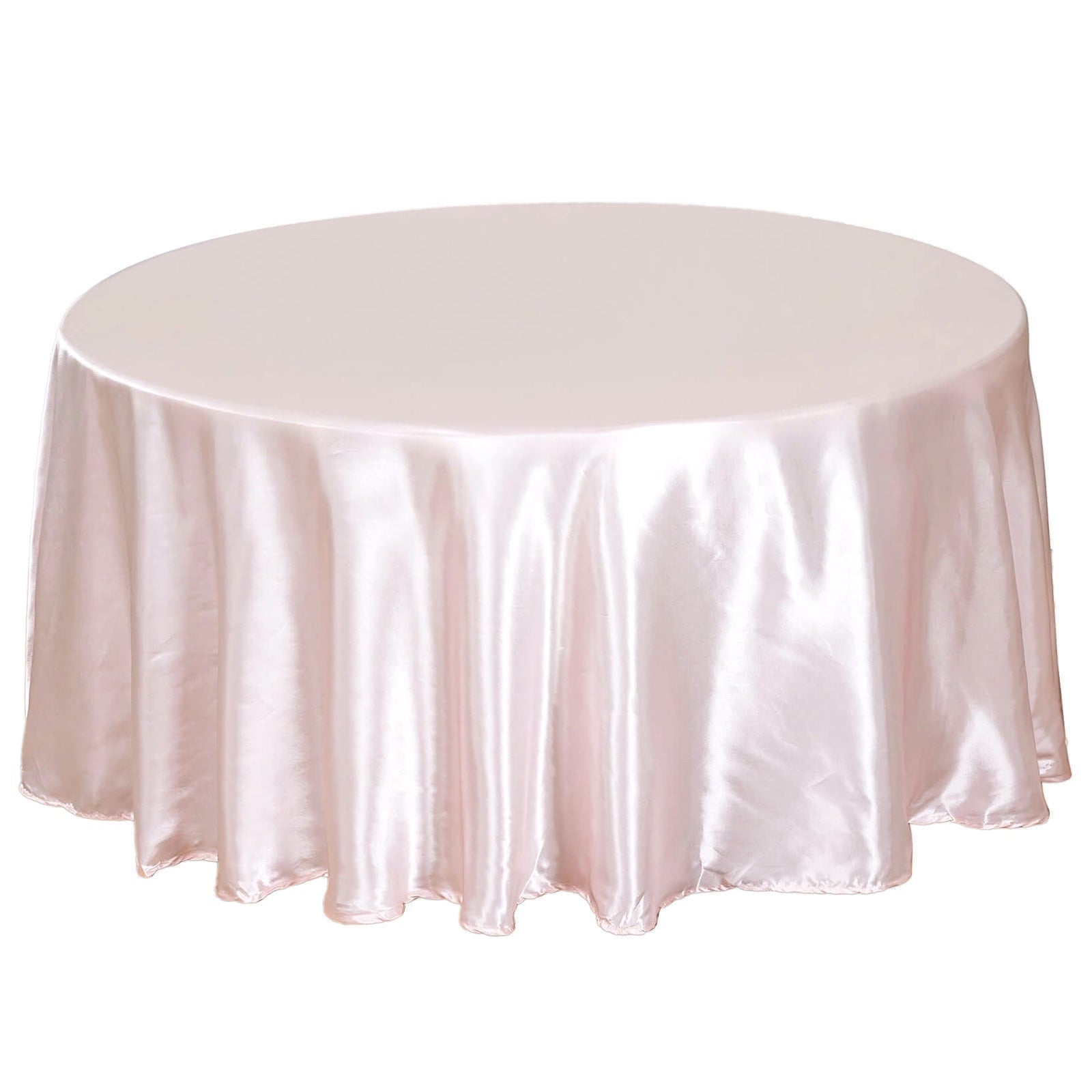 Satin 108" Round Tablecloth Blush - Smooth and Lustrous Table Cover - Linen Luxes