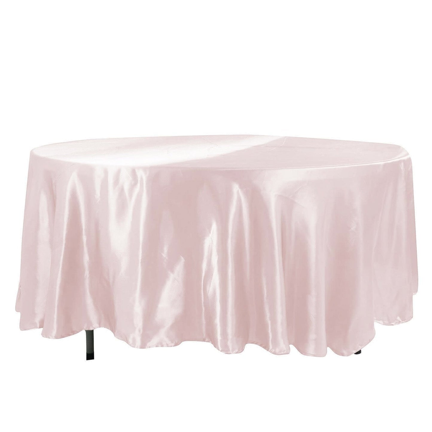 Satin 108" Round Tablecloth Blush - Smooth and Lustrous Table Cover - Linen Luxes