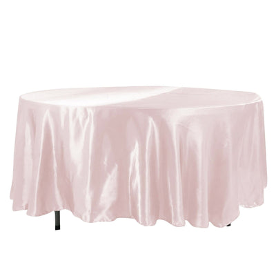 Satin 108" Round Tablecloth Blush - Smooth and Lustrous Table Cover - Linen Luxes