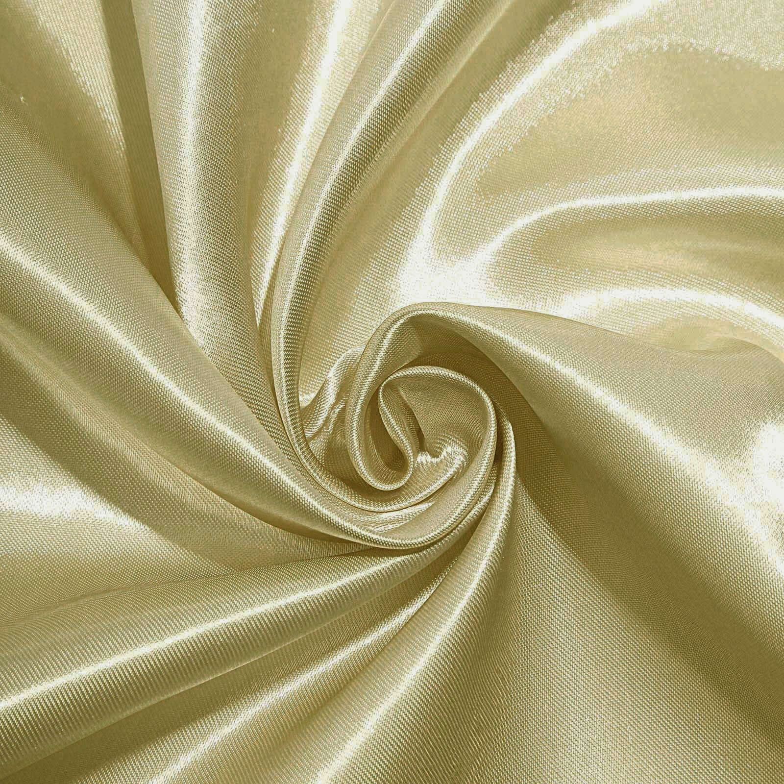 Satin 108" Round Tablecloth Champagne - Smooth and Lustrous Table Cover - Linen Luxes