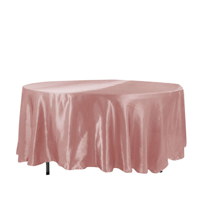 Satin 108" Round Tablecloth Dusty Rose - Smooth and Lustrous Table Cover - Linen Luxes