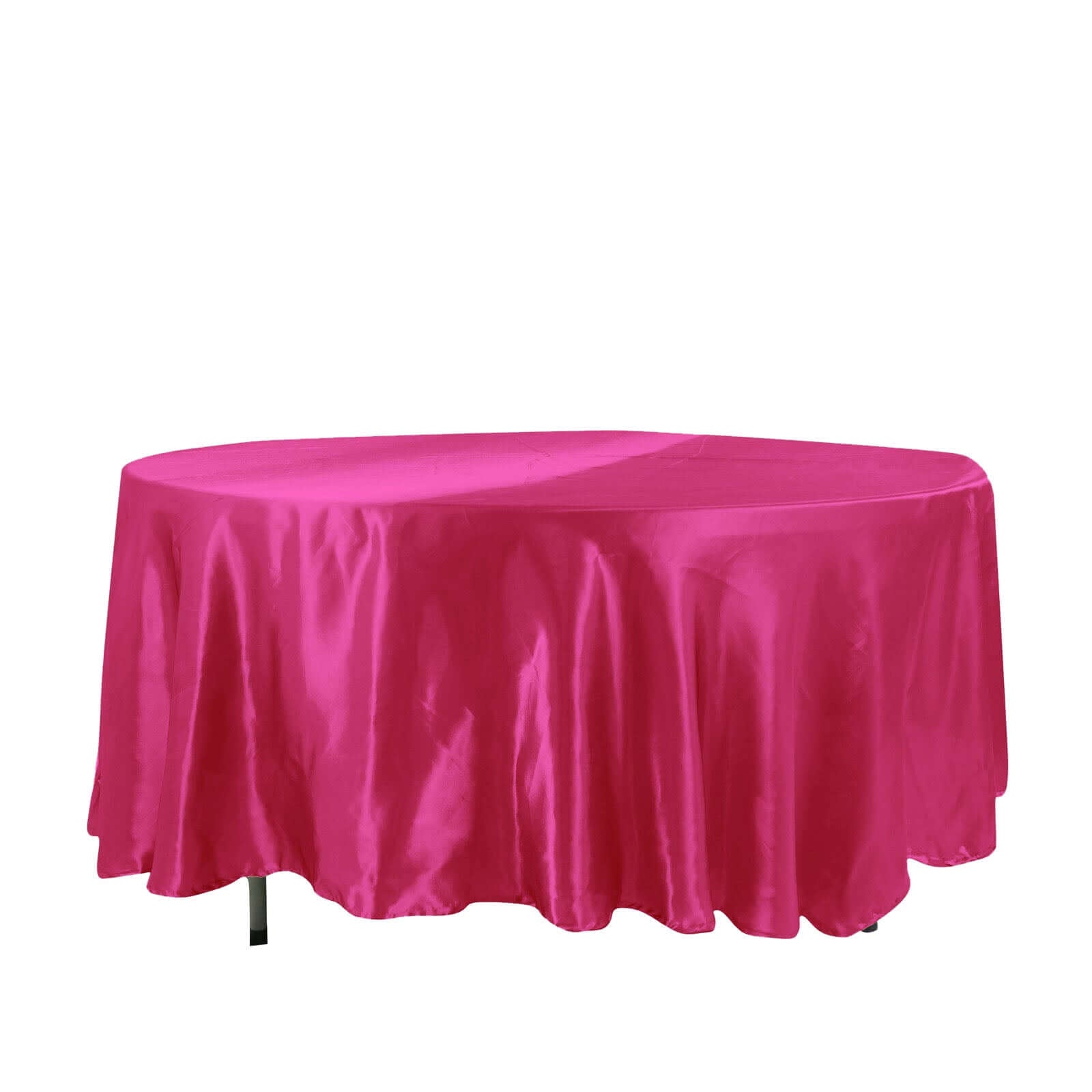 Satin 108" Round Tablecloth Fuchsia - Smooth and Lustrous Table Cover - Linen Luxes