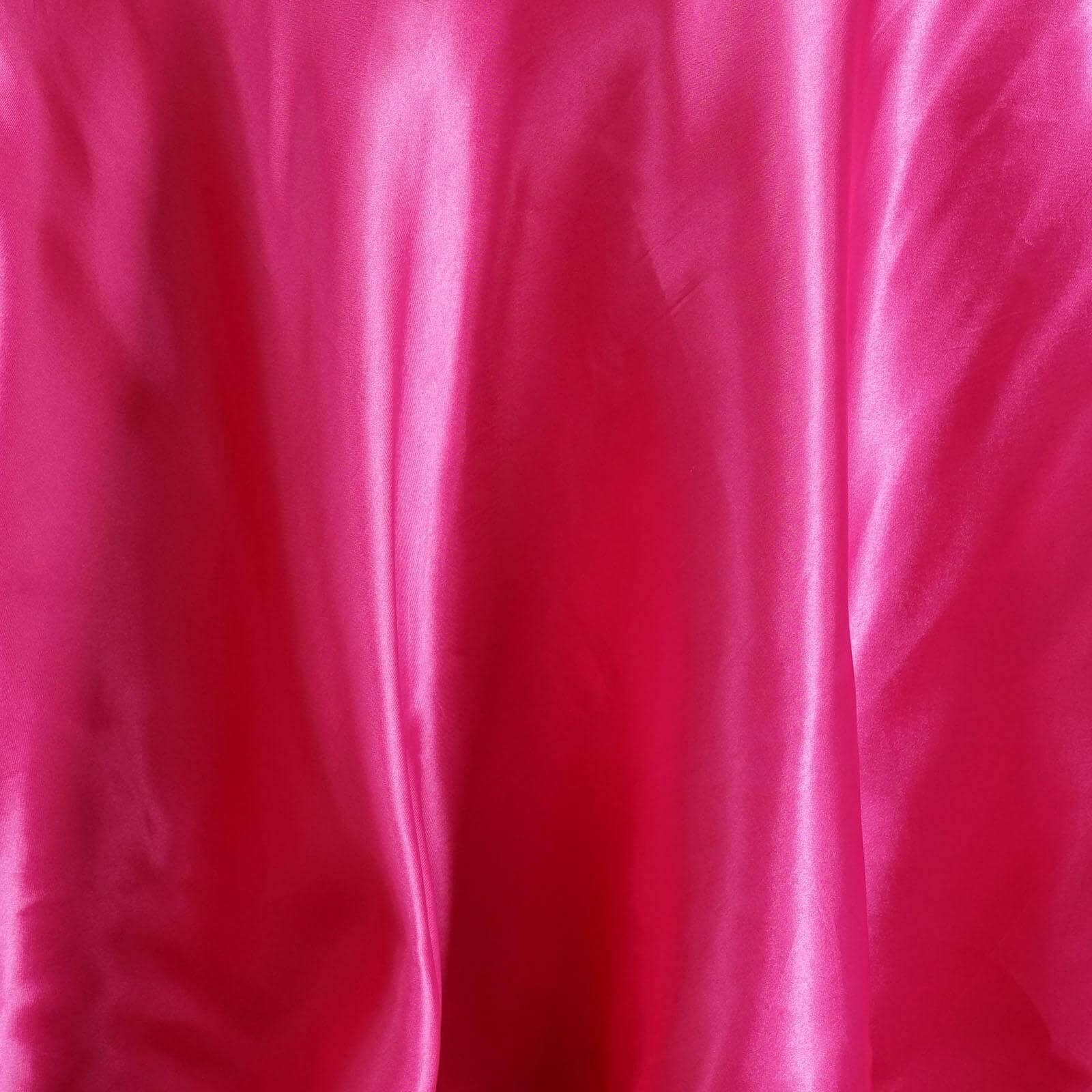 Satin 108" Round Tablecloth Fuchsia - Smooth and Lustrous Table Cover - Linen Luxes