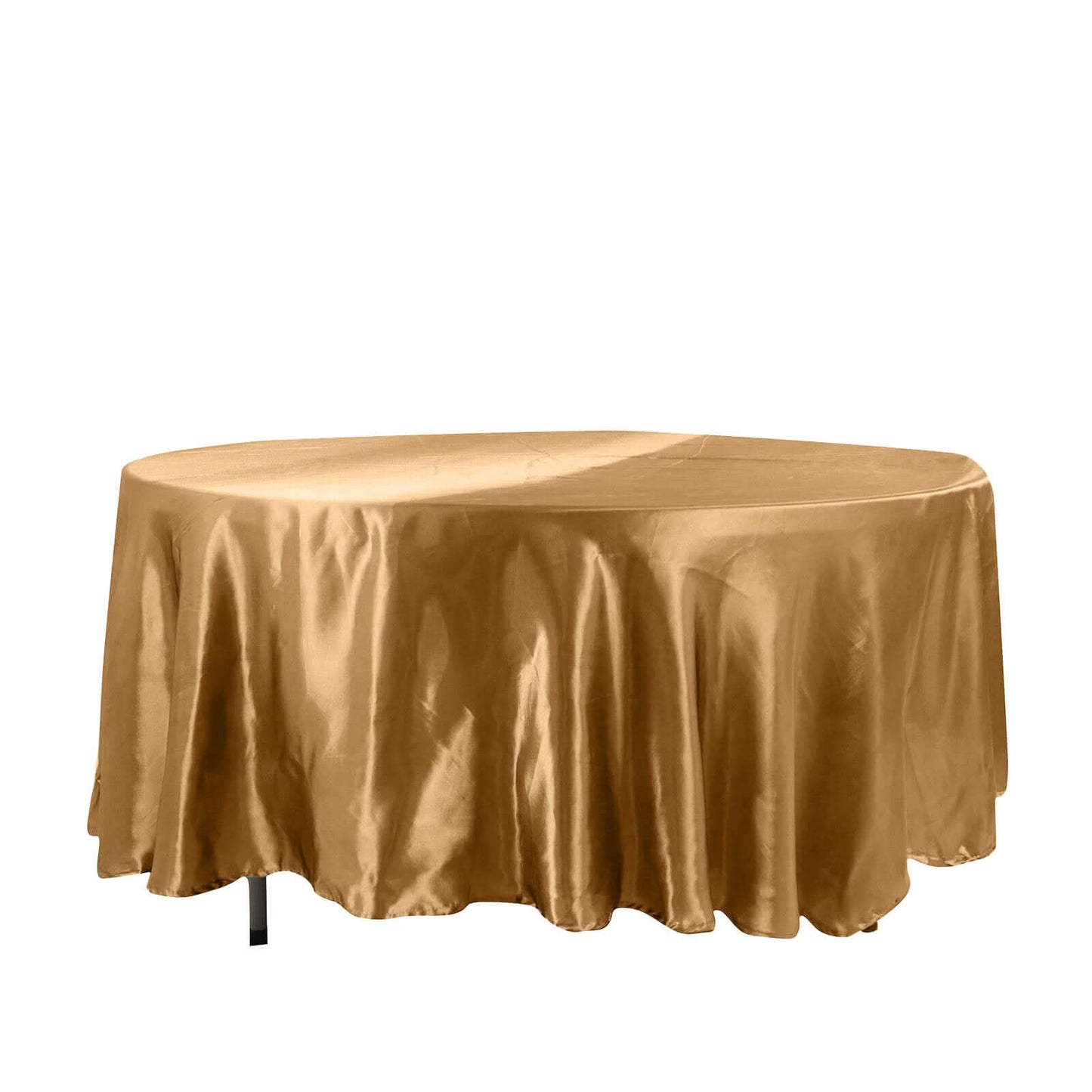 Satin 108" Round Tablecloth Gold - Smooth and Lustrous Table Cover for Weddings & Events - Linen Luxes