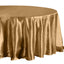 Satin 108" Round Tablecloth Gold - Smooth and Lustrous Table Cover for Weddings & Events - Linen Luxes