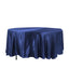 Satin 108" Round Tablecloth Navy Blue - Smooth and Lustrous Table Cover - Linen Luxes