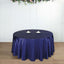 Satin 108" Round Tablecloth Navy Blue - Smooth and Lustrous Table Cover - Linen Luxes