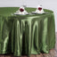 Satin 108" Round Tablecloth Olive Green - Smooth and Lustrous Table Cover - Linen Luxes