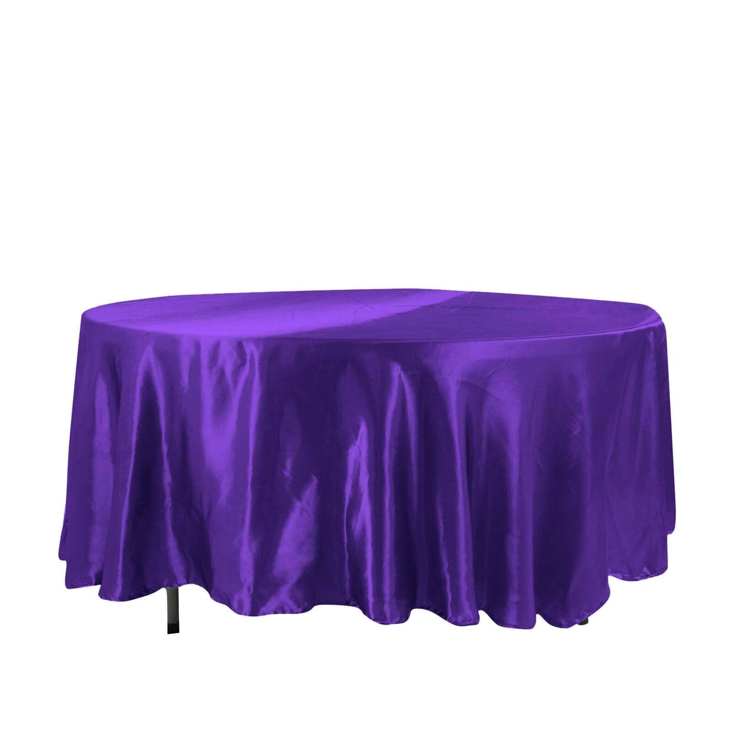 Satin 108" Round Tablecloth Purple - Smooth and Lustrous Table Cover - Linen Luxes