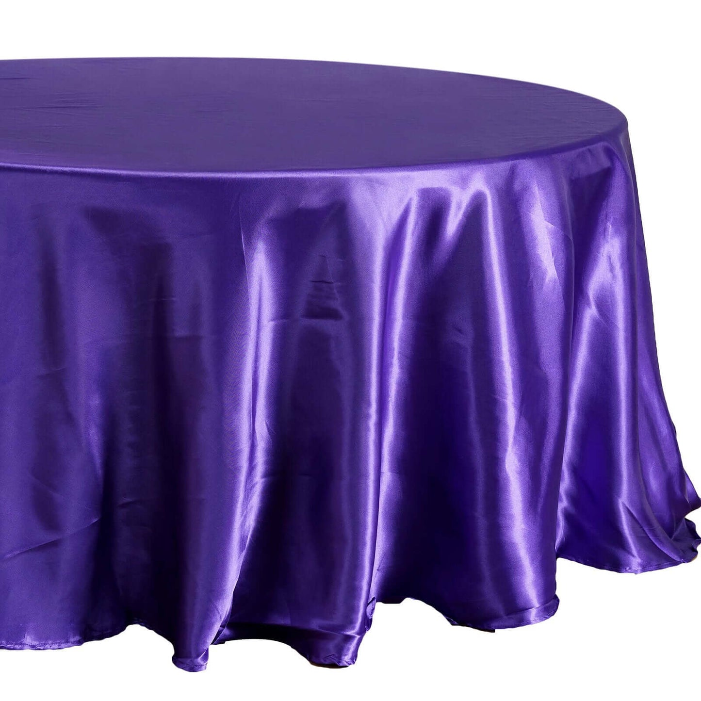 Satin 108" Round Tablecloth Purple - Smooth and Lustrous Table Cover - Linen Luxes
