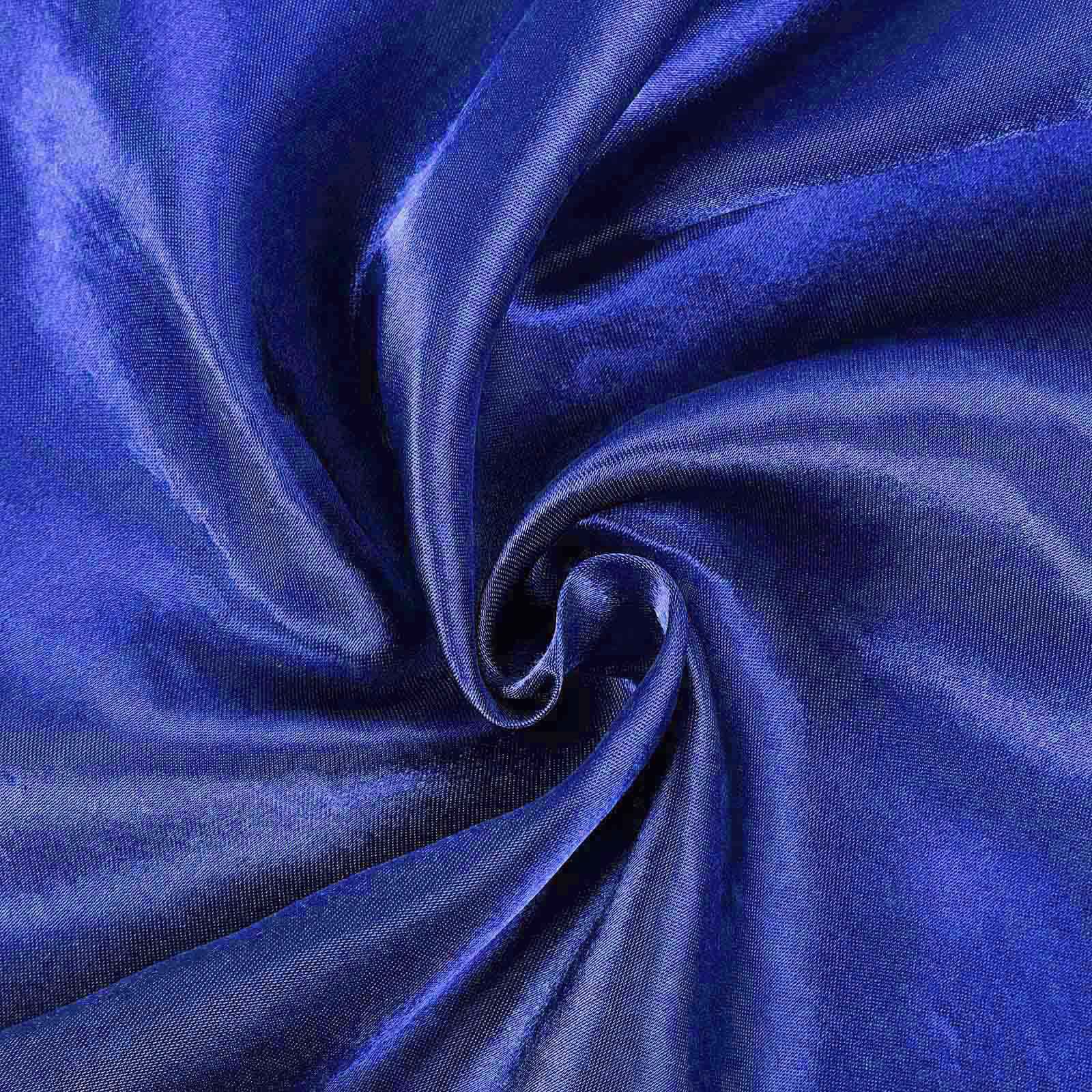 Satin 108" Round Tablecloth Royal Blue - Smooth and Lustrous Table Cover - Linen Luxes