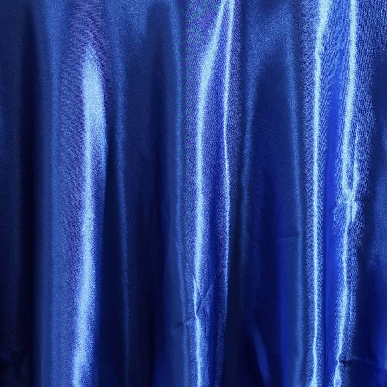 Satin 108" Round Tablecloth Royal Blue - Smooth and Lustrous Table Cover - Linen Luxes