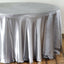 Satin 108" Round Tablecloth Silver - Smooth and Lustrous Table Cover - Linen Luxes