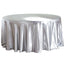 Satin 108" Round Tablecloth Silver - Smooth and Lustrous Table Cover - Linen Luxes