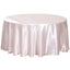 Satin 120" Round Tablecloth Blush - Stylish Seamless Table Cover - Linen Luxes