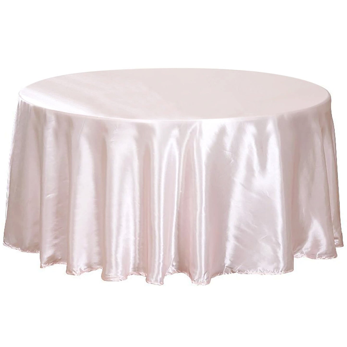 Satin 120" Round Tablecloth Blush - Stylish Seamless Table Cover - Linen Luxes