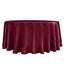 Satin 120" Round Tablecloth Burgundy - Stylish Seamless Table Cover - Linen Luxes