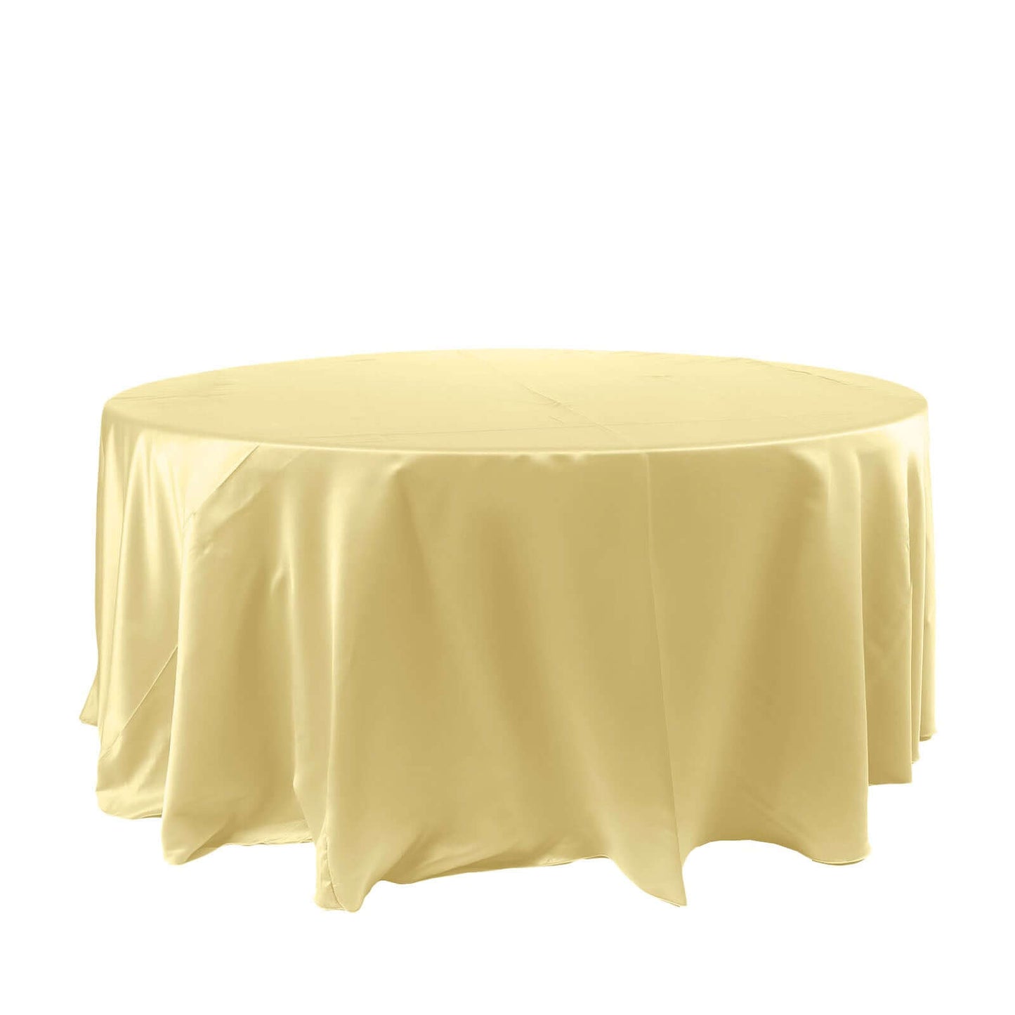 Satin 120" Round Tablecloth Champagne - Stylish Seamless Table Cover - Linen Luxes