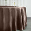 Satin 120" Round Tablecloth Chocolate - Stylish Seamless Table Cover - Linen Luxes