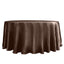 Satin 120" Round Tablecloth Chocolate - Stylish Seamless Table Cover - Linen Luxes