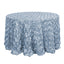 Satin 120" Round Tablecloth Dusty Blue - Grandiose 3D Rosette with Seamless Finish Table Cover