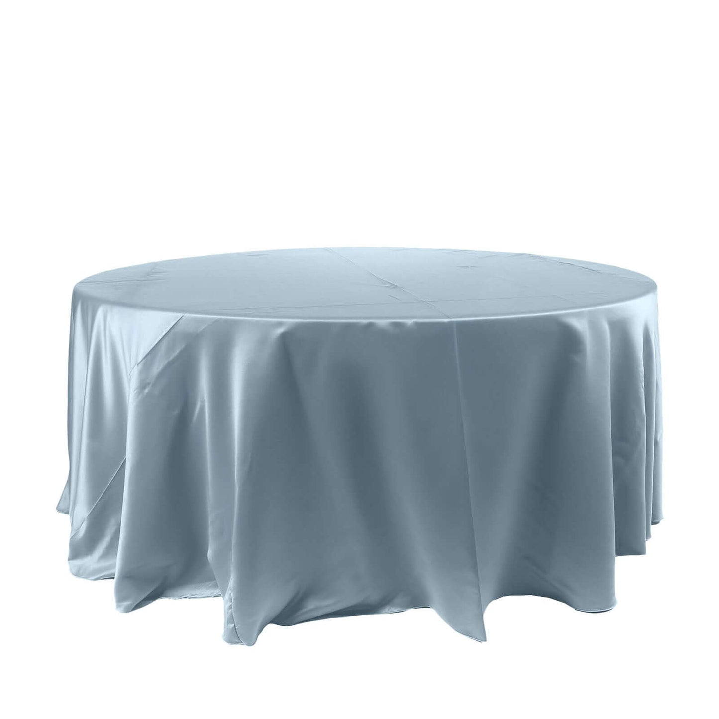 Satin 120" Round Tablecloth Dusty Blue - Stylish Seamless Table Cover - Linen Luxes
