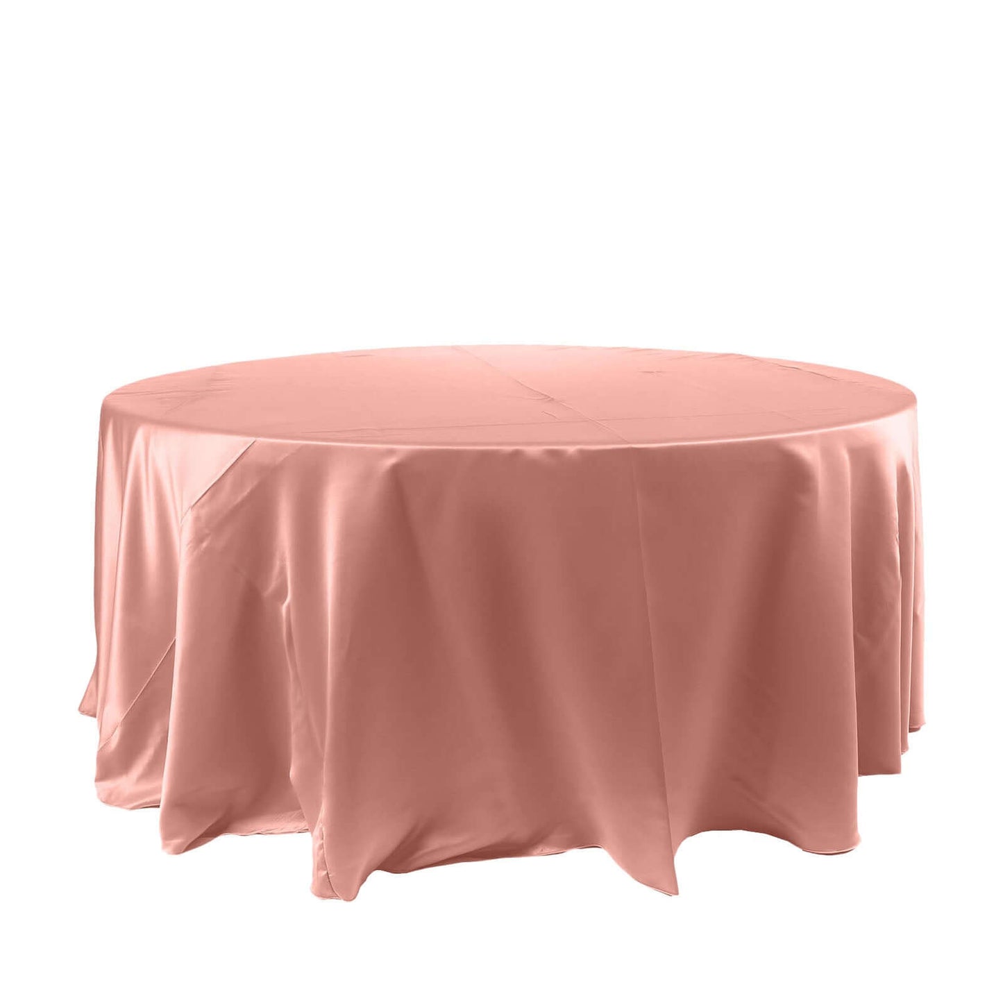 Satin 120" Round Tablecloth Dusty Rose - Stylish Seamless Table Cover - Linen Luxes