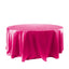 Satin 120" Round Tablecloth Fuchsia - Stylish Seamless Table Cover - Linen Luxes