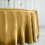 Satin 120" Round Tablecloth Gold - Stylish Seamless Table Cover for Weddings & Events - Linen Luxes