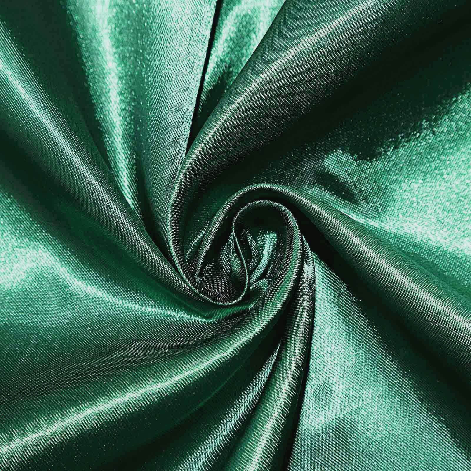 Satin 120" Round Tablecloth Hunter Emerald Green - Stylish Seamless Table Cover - Linen Luxes