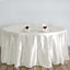 Satin 120" Round Tablecloth Ivory - Stylish Seamless Table Cover - Linen Luxes