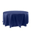 Satin 120" Round Tablecloth Navy Blue - Stylish Seamless Table Cover - Linen Luxes