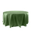 Satin 120" Round Tablecloth Olive Green - Stylish Seamless Table Cover - Linen Luxes