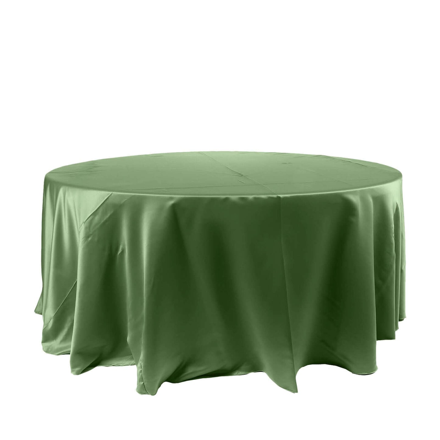 Satin 120" Round Tablecloth Olive Green - Stylish Seamless Table Cover - Linen Luxes