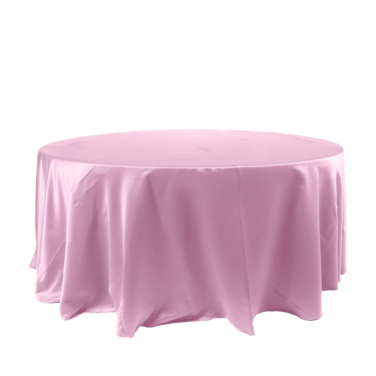 Satin 120" Round Tablecloth Pink - Stylish Seamless Table Cover - Linen Luxes