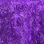 Satin 120" Round Tablecloth Purple - Grandiose 3D Rosette with Seamless Finish Table Cover - Linen Luxes