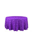 Satin 120" Round Tablecloth Purple - Grandiose 3D Rosette with Seamless Finish Table Cover - Linen Luxes