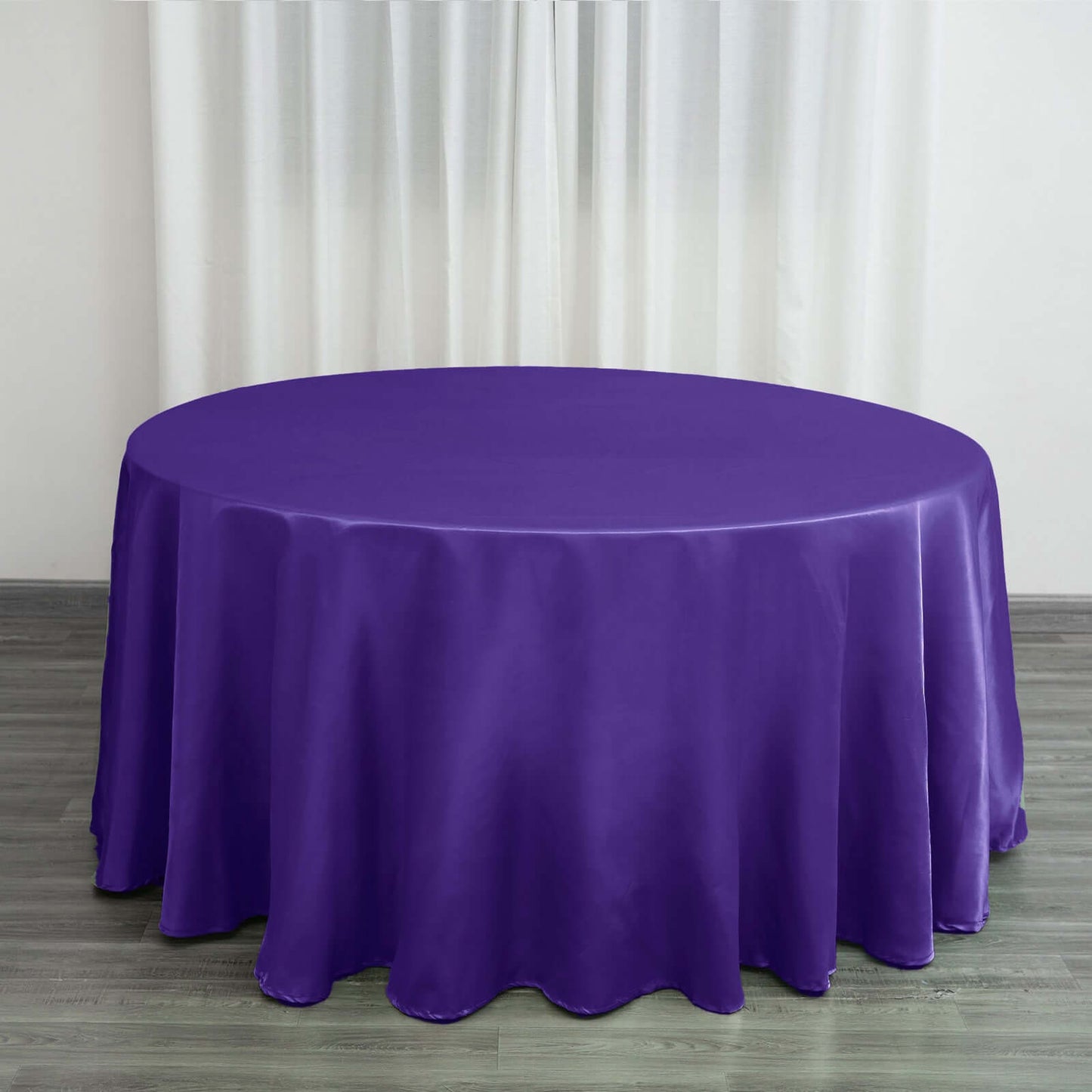 Satin 120" Round Tablecloth Purple - Stylish Seamless Table Cover - Linen Luxes