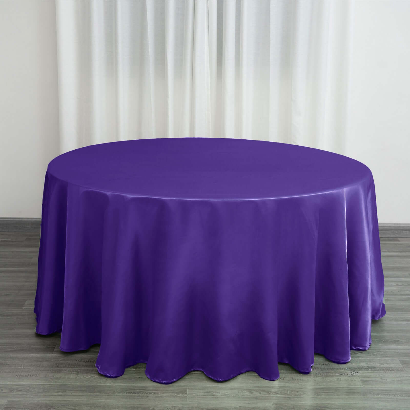 Satin 120" Round Tablecloth Purple - Stylish Seamless Table Cover - Linen Luxes