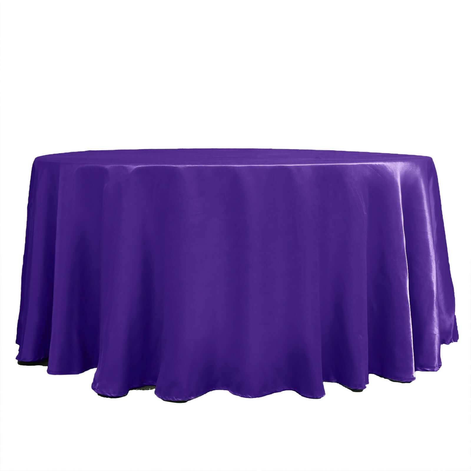 Satin 120" Round Tablecloth Purple - Stylish Seamless Table Cover - Linen Luxes