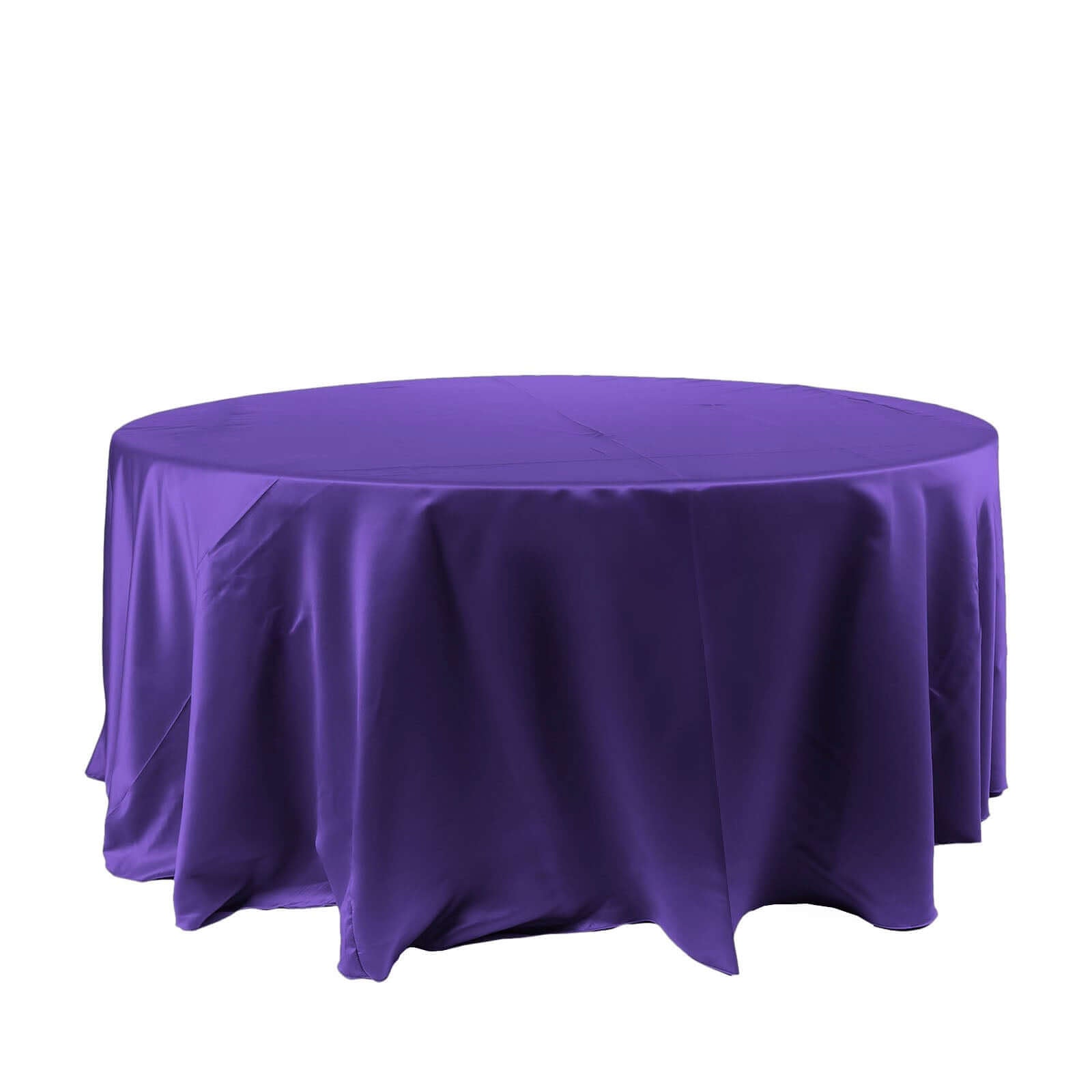 Satin 120" Round Tablecloth Purple - Stylish Seamless Table Cover - Linen Luxes