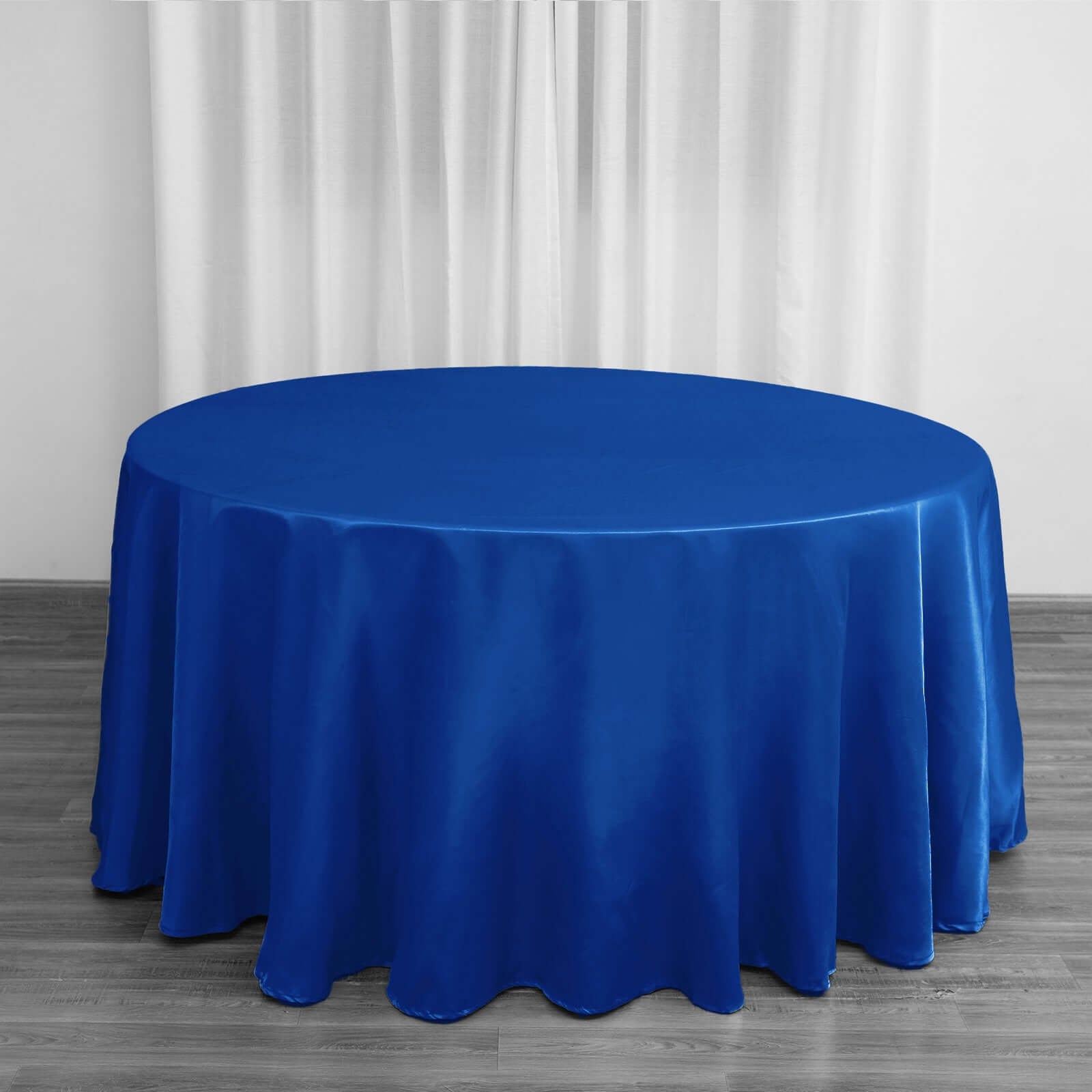 Satin 120" Round Tablecloth Royal Blue - Stylish Seamless Table Cover - Linen Luxes