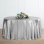 Satin 120" Round Tablecloth Silver - Stylish Seamless Table Cover - Linen Luxes