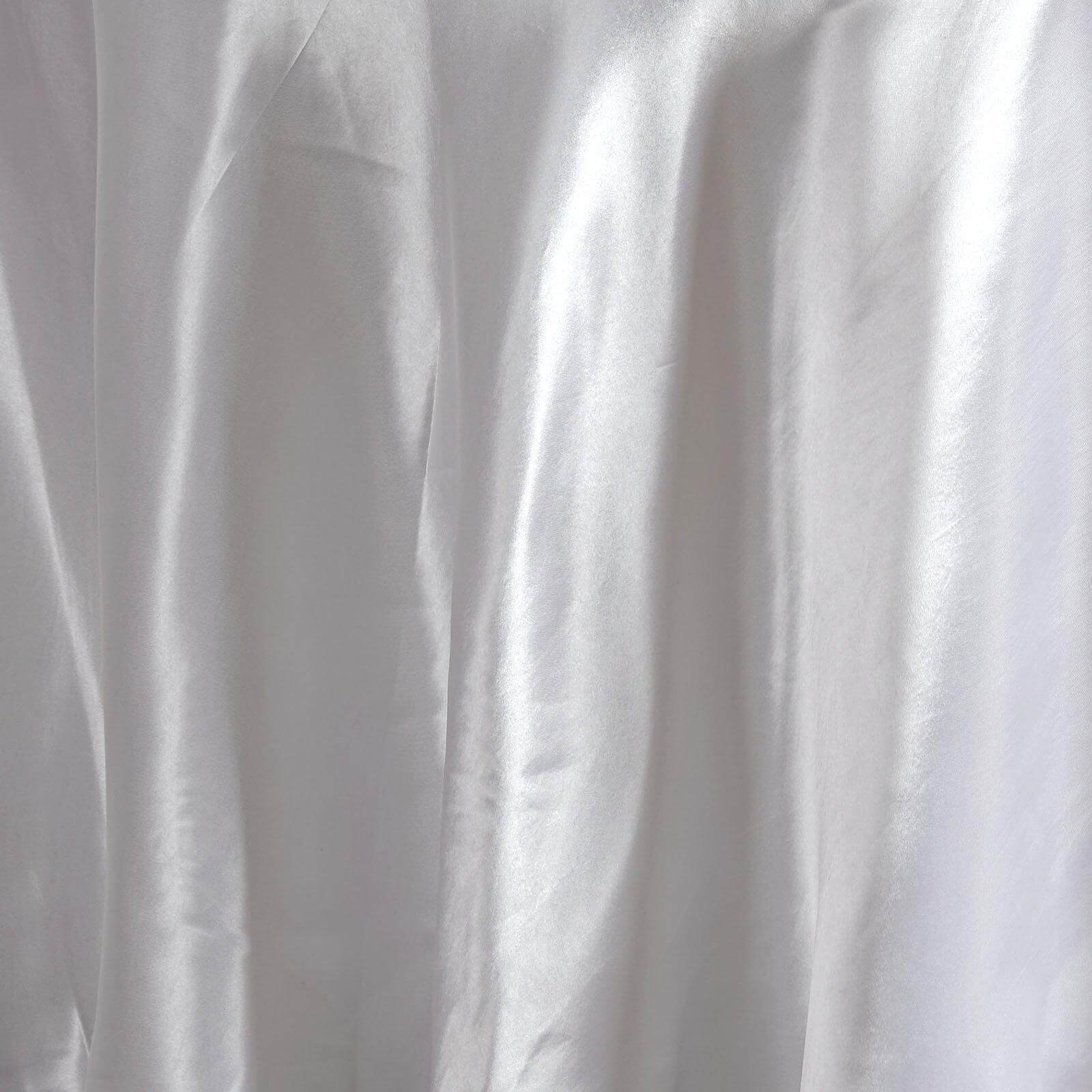 Satin 120" Round Tablecloth White - Stylish Seamless Table Cover for Weddings & Events - Linen Luxes