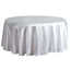 Satin 120" Round Tablecloth White - Stylish Seamless Table Cover for Weddings & Events - Linen Luxes