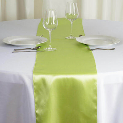 Satin 12"x108" Table Runner Apple Green - Stylish Table Linen - Linen Luxes