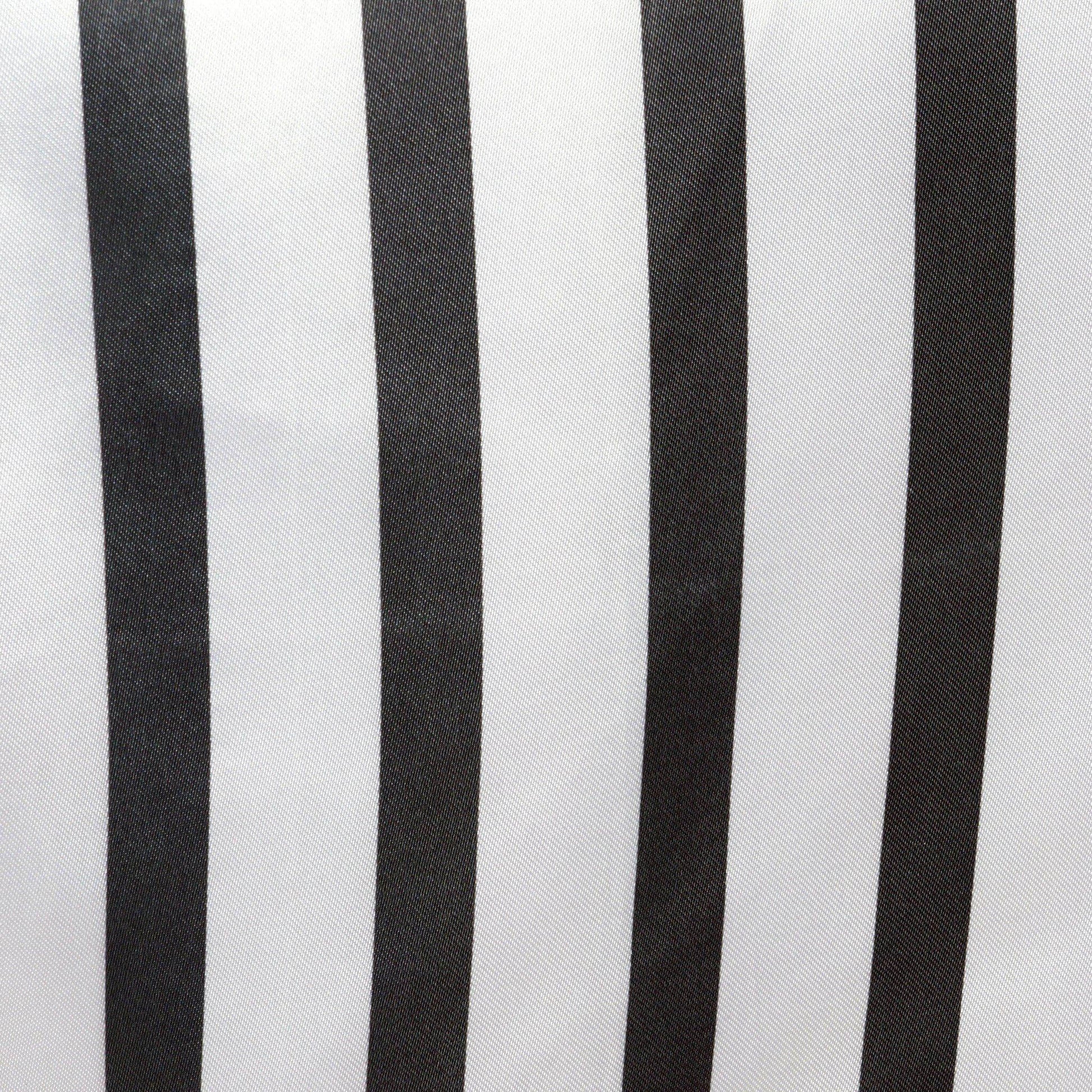 Satin 12"x108" Table Runner Black/White Asymmetric Stripe - Modern Chic Table Decor - Linen Luxes