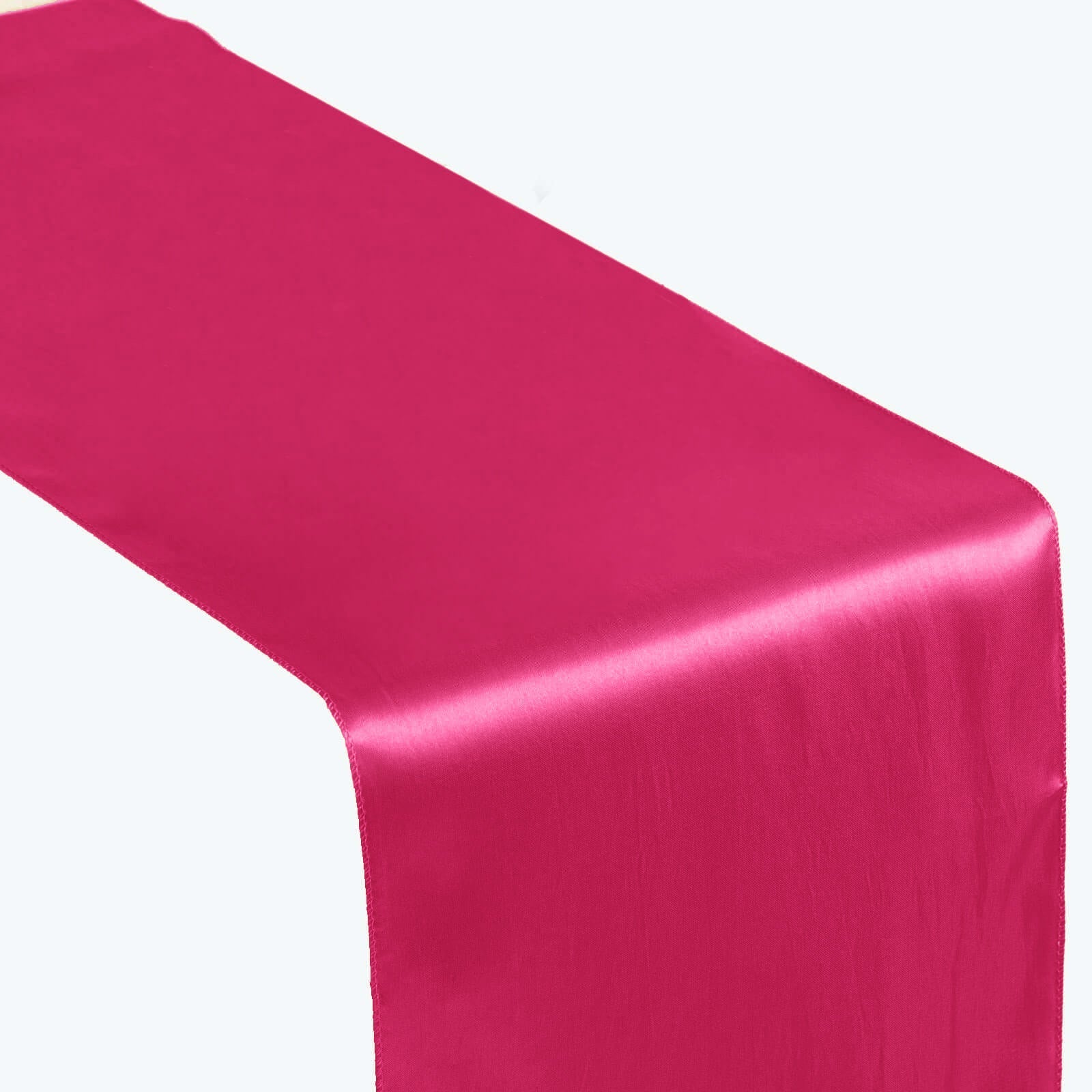 Satin 12"x108" Table Runner Fuchsia - Stylish Table Linen - Linen Luxes