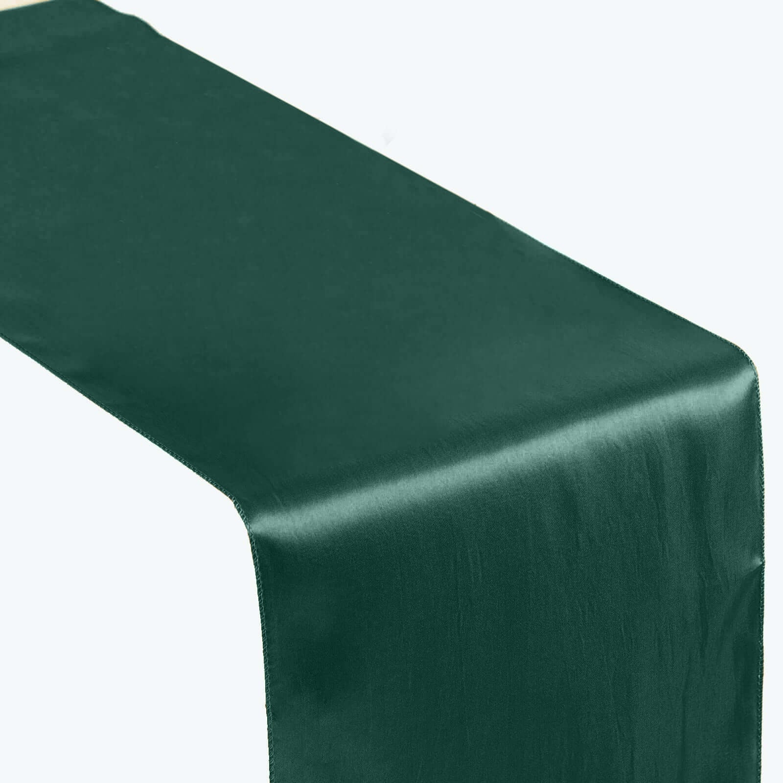 Satin 12"x108" Table Runner Hunter Emerald Green - Stylish Table Linen - Linen Luxes